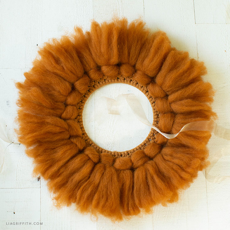 Fiber wool wreath